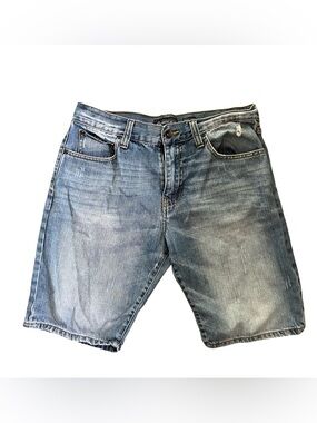 Vintage American Rag Jean Shorts Size 34 Denim Jorts Distressed Ripped Faded